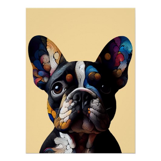 Kleurentheorie Frenchie Perfect Poster (Voorkant)