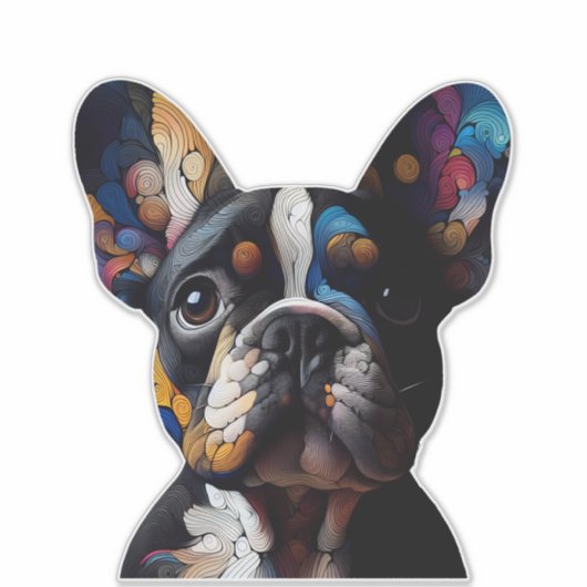 Kleurentheorie Frenchie Sticker (Voorkant)