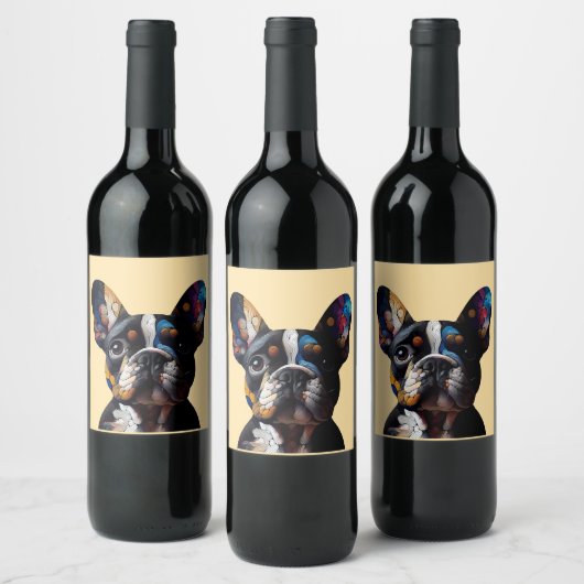 Kleurentheorie Frenchie Wijn Etiket (Flessen)