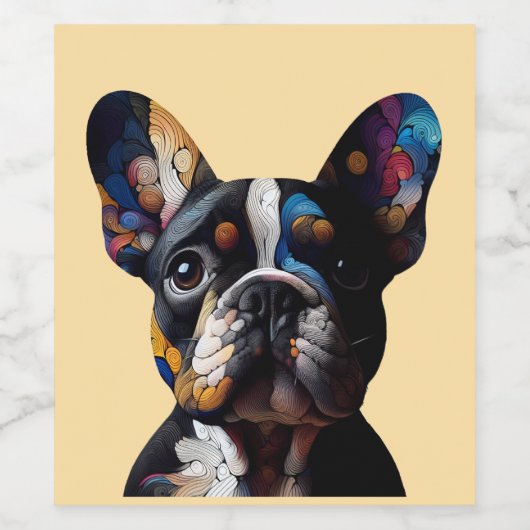 Kleurentheorie Frenchie Wijn Etiket (Enkel label)