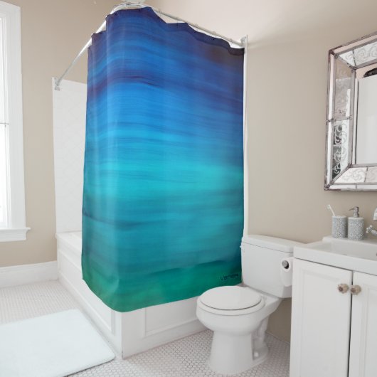 KLEURENTHERAPIE Deluxe Spa Douchegordijn, Blauwgro Douchegordijn (In situ)