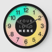 Kleurentherapie Holografische Aangepaste Logo Grote Klok (Voorkant)