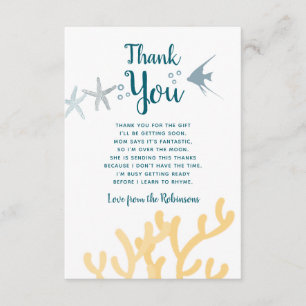 Kleurentrent Under the Sea Baby Shower Dank je Bedankkaart