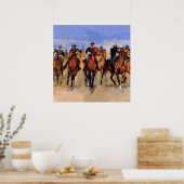 Kleurentrups ter redding door Frederic Remington Poster (Keuken)