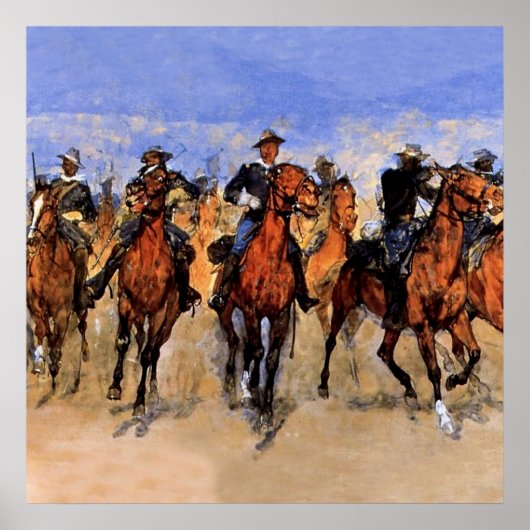 Kleurentrups ter redding door Frederic Remington Poster (Voorkant)