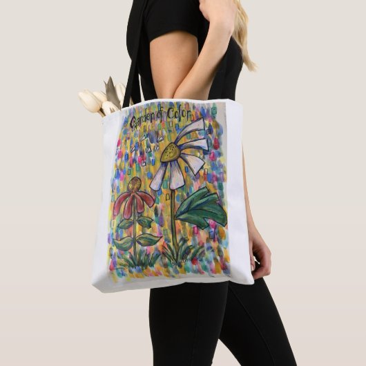 Kleurentuin boodschappentas tote bag (Dichtbij)