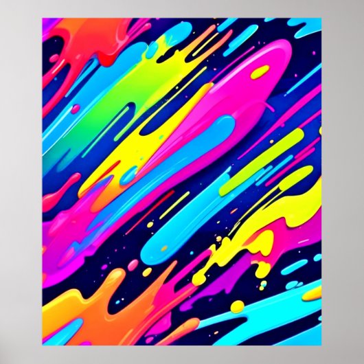 Kleurenuitbarsting: Abstracte stroom Poster (Voorkant)