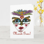 Kleurenveermasker van Mardi Gras Kaart (Gele Bloem)