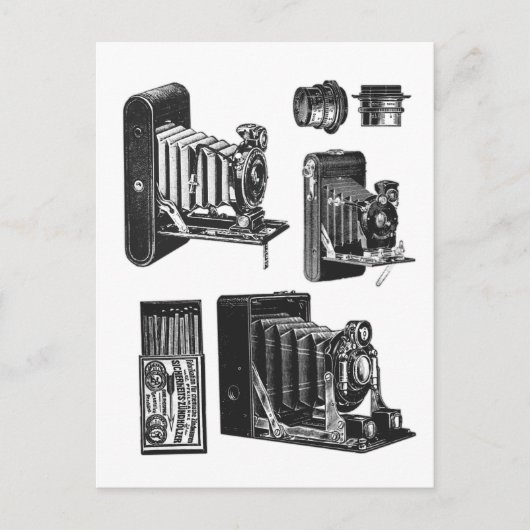  kleurenvellen Oude camera's Briefkaart (Voorkant)