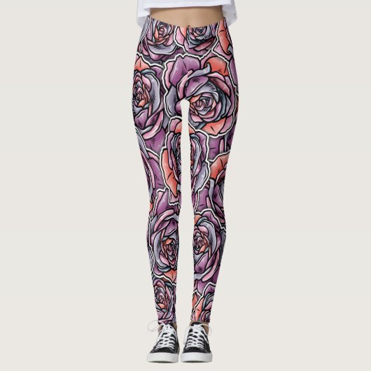 Kleurenventilator Roos Leggings (Voorkant)