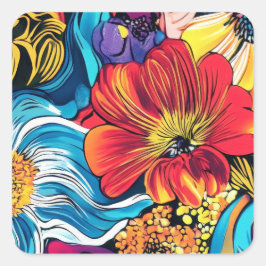 Kleurenventilator Vierkante Sticker