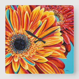 Kleurenverbranding II Vierkante Klok