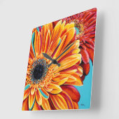 Kleurenverbranding II Vierkante Klok (Hoek)