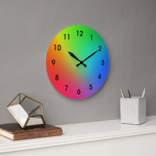 Kleurenverloop van de regenboog grote klok