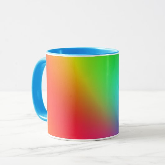 Kleurenverloop van de regenboog mok (Voorkant links)