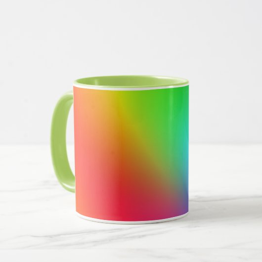Kleurenverloop van de regenboog mok (Voorkant links)