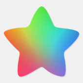 Kleurenverloop van de regenboog ster sticker (Voorkant)