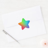Kleurenverloop van de regenboog ster sticker (Envelop)