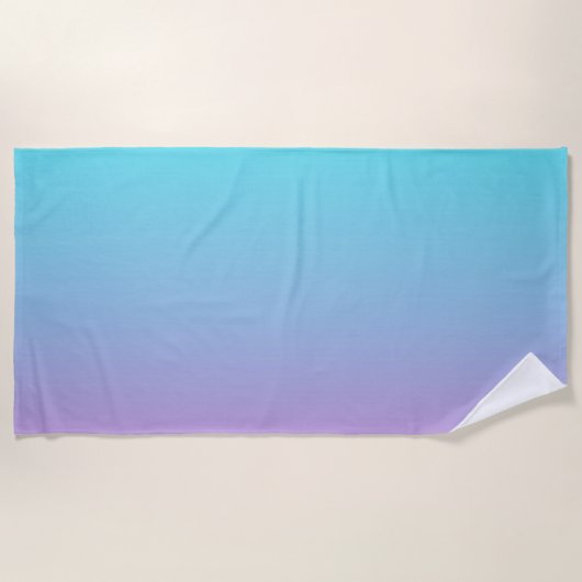 Kleurenverloop van zeemeermin paars roze aqua ombr strandlaken (Voorkant)