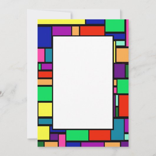 Kleurenvierhoek grens 1 Uitnodiging (Voorkant)