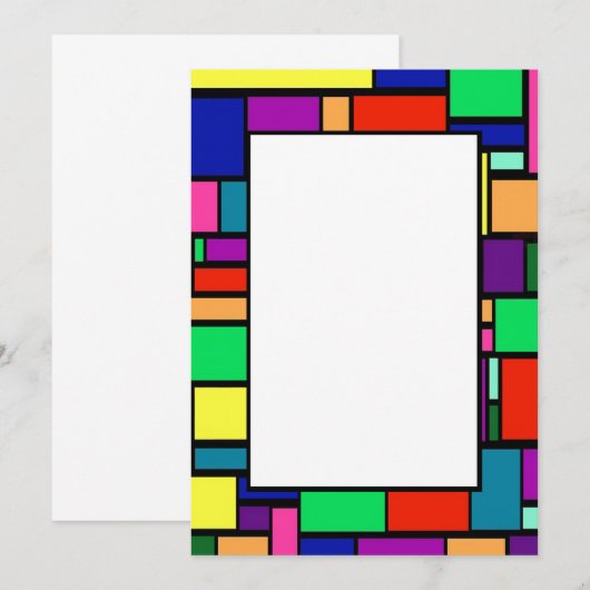 Kleurenvierhoek grens 1 Uitnodiging (Voorkant / Achterkant)