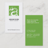 Kleurenvierkant monogram (groen) visitekaartje (Voorkant / Achterkant)