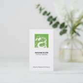 Kleurenvierkant monogram (groen) visitekaartje (Staand voorkant)