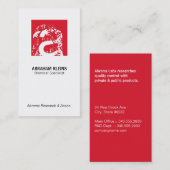 Kleurenvierkant monogram (rood) visitekaartje (Voorkant / Achterkant)