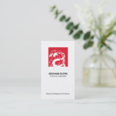 Kleurenvierkant monogram (rood) visitekaartje (Staand voorkant)