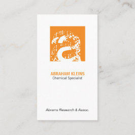 Kleurenvierkant monogram (sinaasappel) visitekaartje