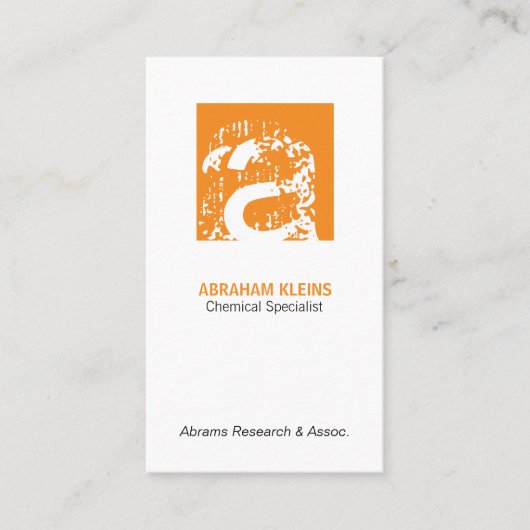 Kleurenvierkant monogram (sinaasappel) visitekaartje (Voorkant)