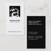 Kleurenvierkant monogram (zwart) visitekaartje (Voorkant / Achterkant)