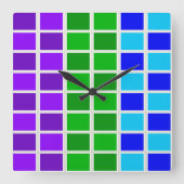 Kleurenvierkanten licht en donker vierkante klok (Voorkant)