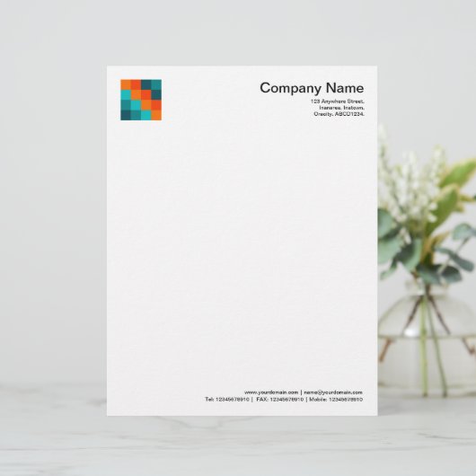 Kleurenvierkantjes 01 custom briefhoofd (Staand voorkant)