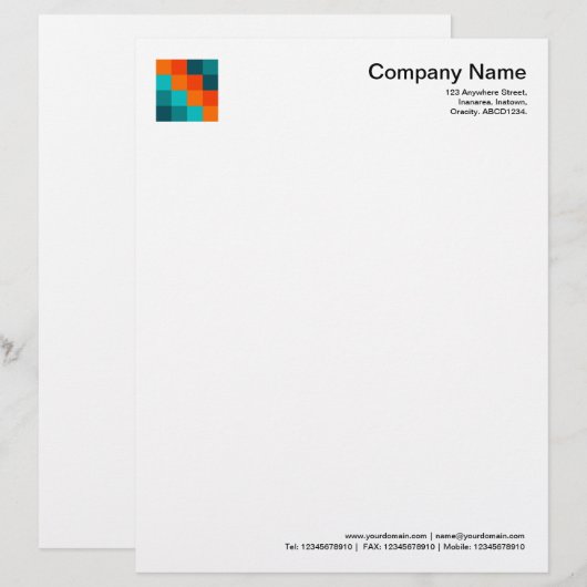 Kleurenvierkantjes 01 custom briefhoofd (Voorkant / Achterkant)