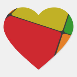 Kleurenvierkantjes Hart Sticker