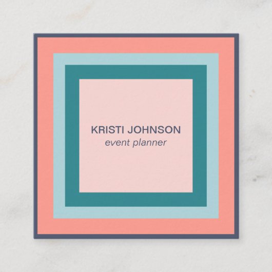 Kleurenvierkantjes minimalistisch modern vierkante visitekaartje (Voorkant)