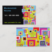 Kleurenvierkantjes op zwart Visitekaartje (Voorkant / Achterkant)