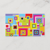 Kleurenvierkantjes op zwart Visitekaartje (Achterkant)