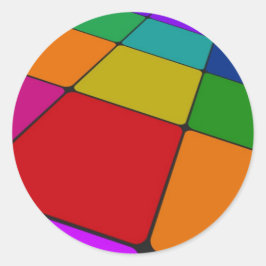 Kleurenvierkantjes Ronde Sticker