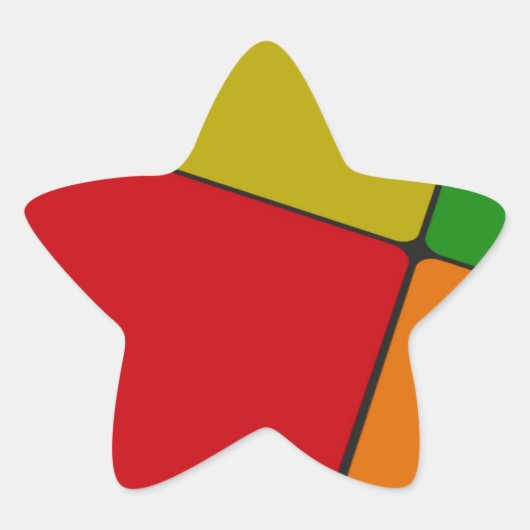 Kleurenvierkantjes Ster Sticker (Voorkant)