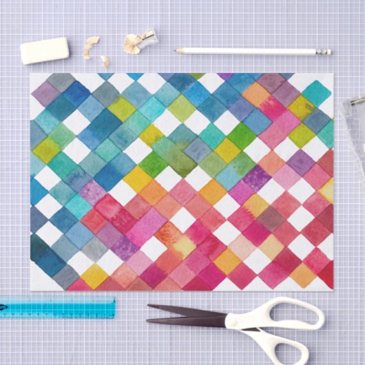 Kleurenvierkantjes voor waterverf Kunstpapier Weef Tissuepapier (Craft)