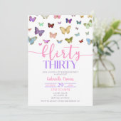Kleurenvlinder 30e verjaardag kaart (Staand voorkant)