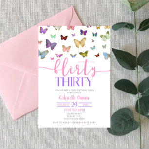 Kleurenvlinder 30e verjaardag kaart