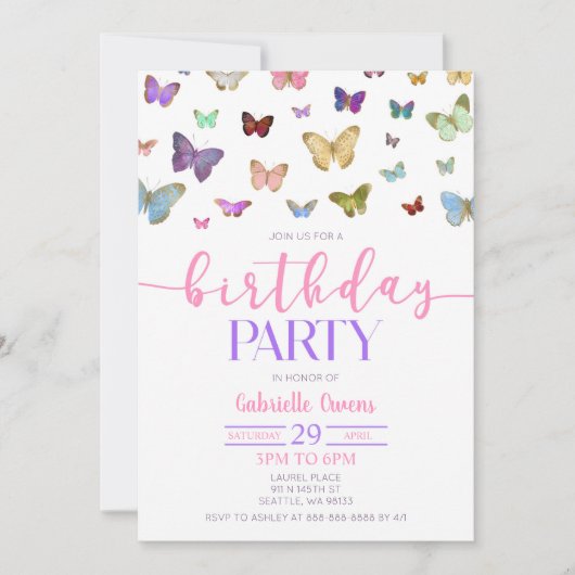 Kleurenvlinder met als geboortedag gefundeerde par kaart (Voorkant)