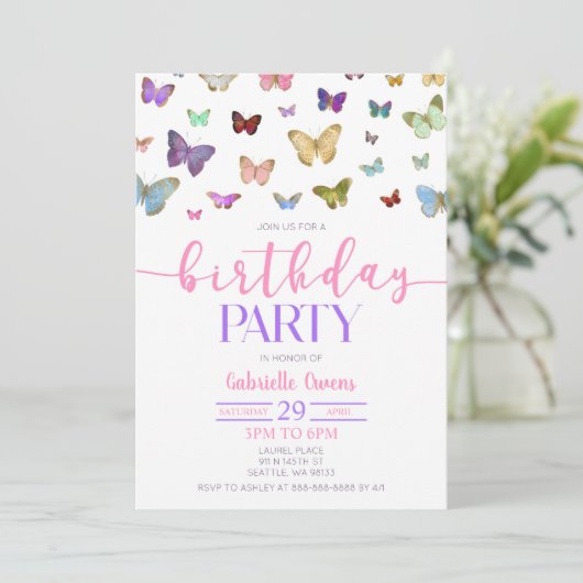 Kleurenvlinder met als geboortedag gefundeerde par kaart (Staand voorkant)