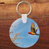 Kleurenvogel op schoot van natuur sleutelhanger (Voorkant)