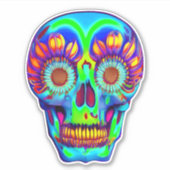 Kleurenvormig ontwerp van de schedel sticker (Voorkant)