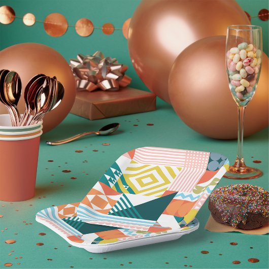 Kleurenvormig patroon papieren bordje