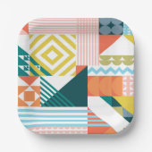 Kleurenvormig patroon papieren bordje (Voorkant)